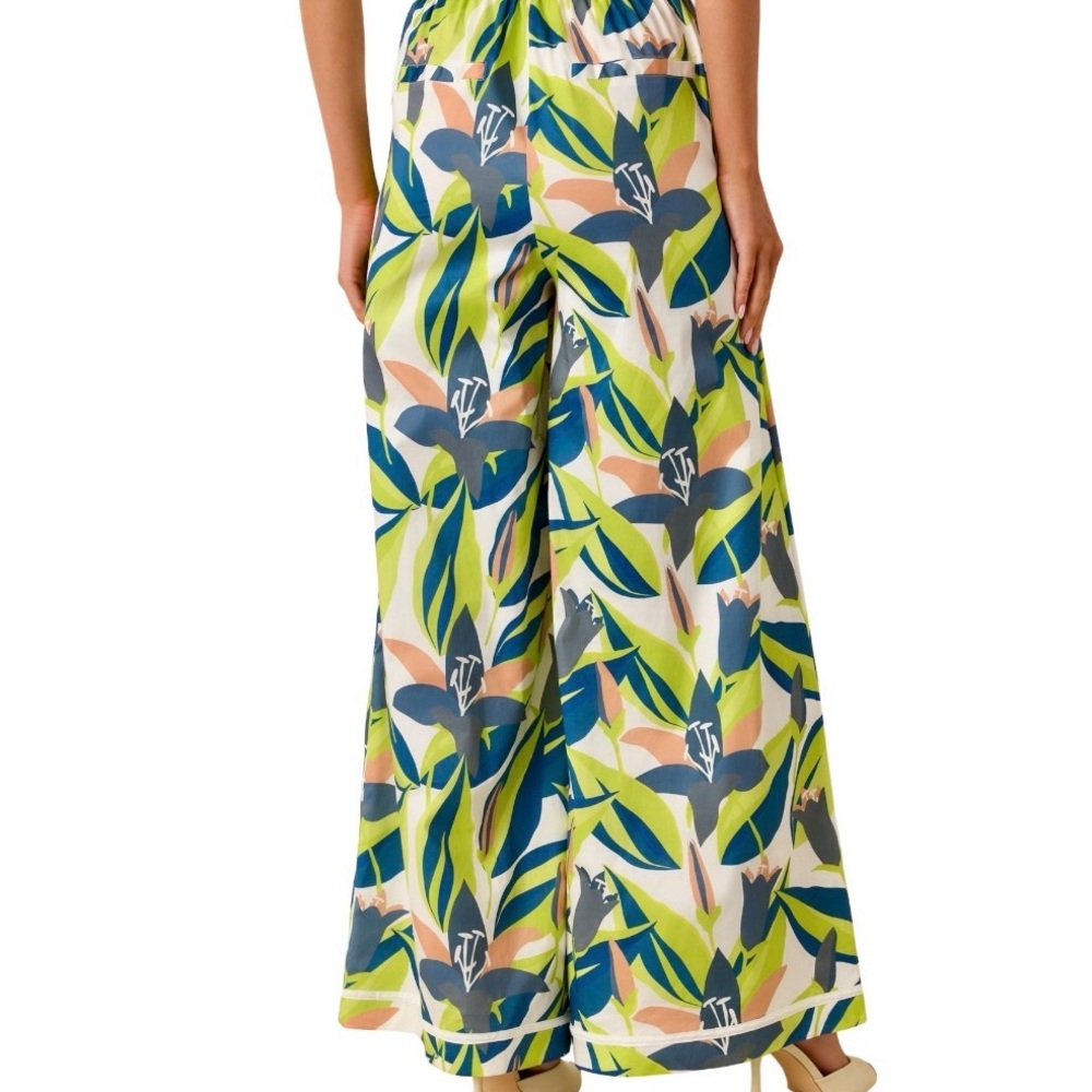 Prosperina Barrett Multi Floral Print Cotton Pants Sz L NWT - Picture 3 of 13